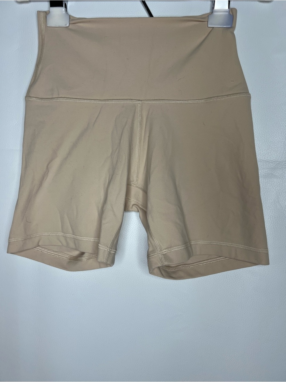 Aritzia High-Rise Nude Bike Shorts